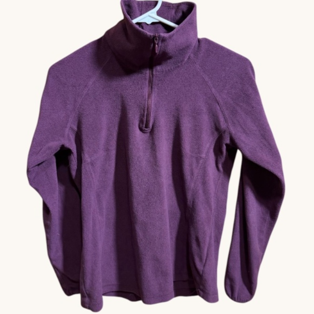 Pre-Loved 'Columbia' Fleece Pullover M Purple 1/4 Zip – Cozy Lightweight Sweater